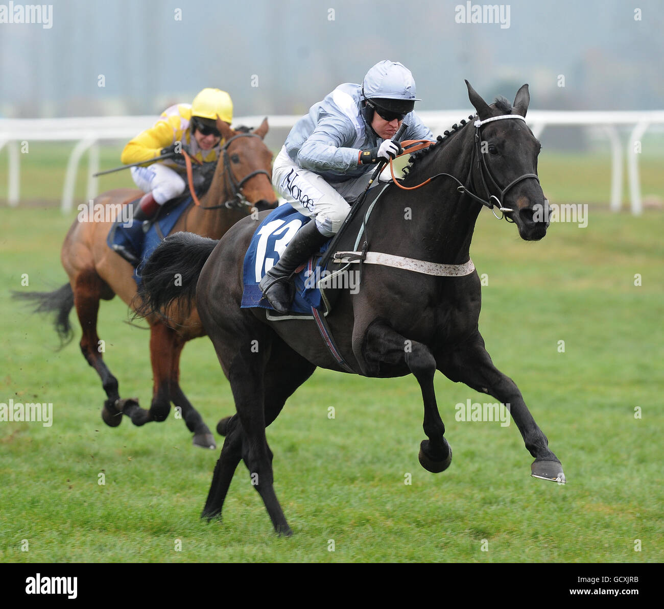 Horse Racing - Christmas Party Day - Newbury Racecourse. Minella Class ridden by Barry Geraghty winners of the First Great Western Maiden Hurdle race Stock Photo