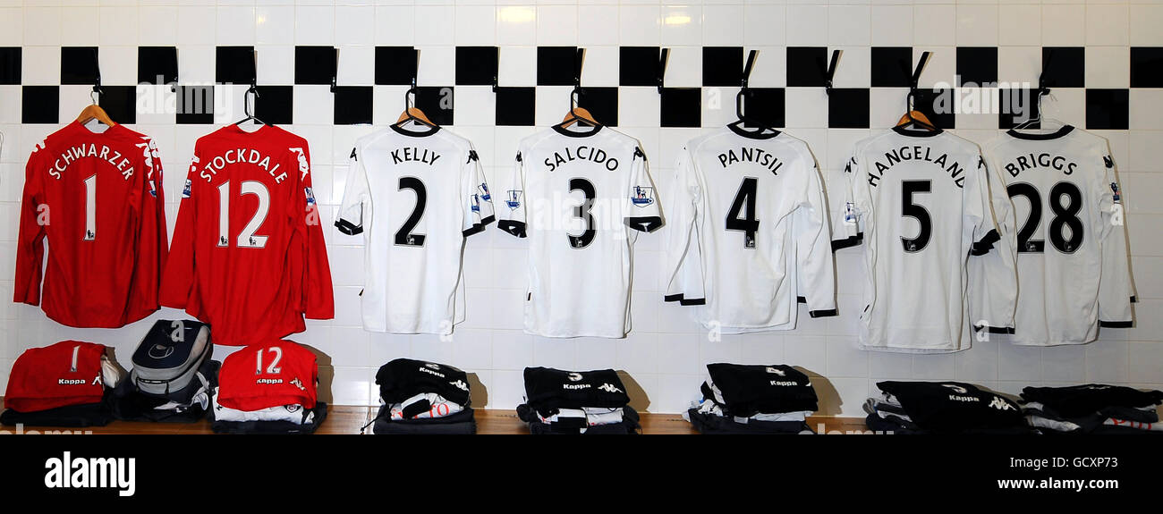 Fulham football shirts hang in the changing room hi-res stock photography  and images - Alamy