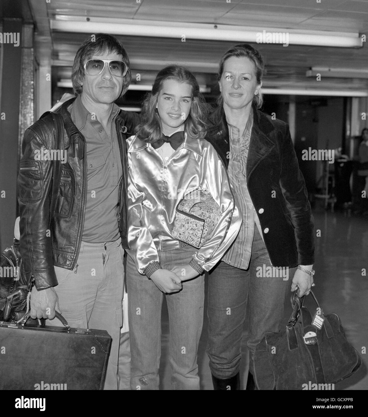 Brooke Shields, 13 year old star of the controversial film, Pretty Baby, on arrival at Heathrow Airport from Nice, and the Cannes Film Festival. Stock Photo