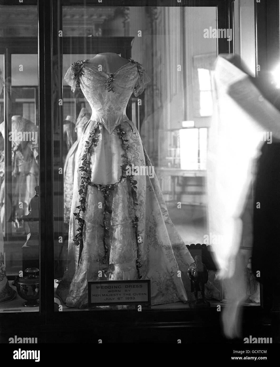 The wedding dress worn by Mary of Teck, on her marriage to Prince ...