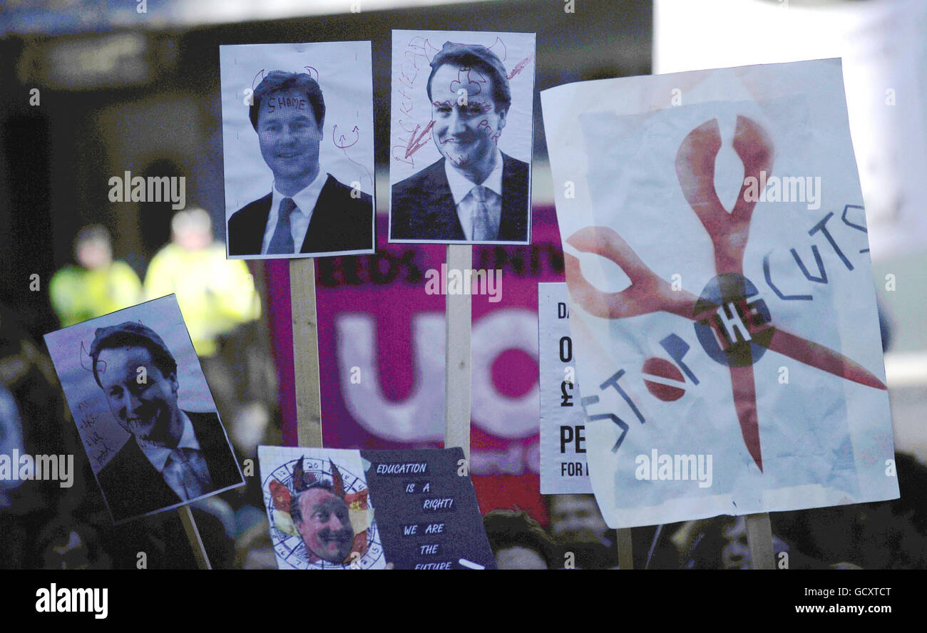 Leeds University students demonstrate against the tuition fees