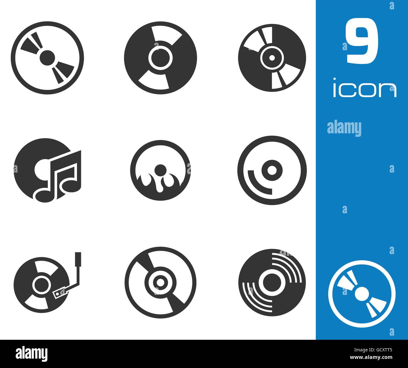 Vector black CD disk icons set Stock Vector Image & Art - Alamy
