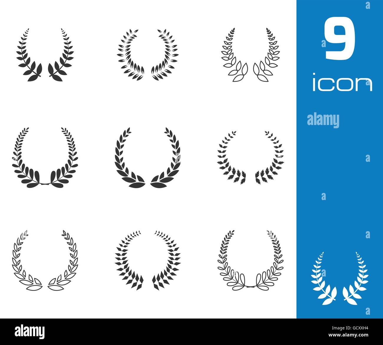 Vector black laurel wreaths icons set Stock Vector Image & Art - Alamy