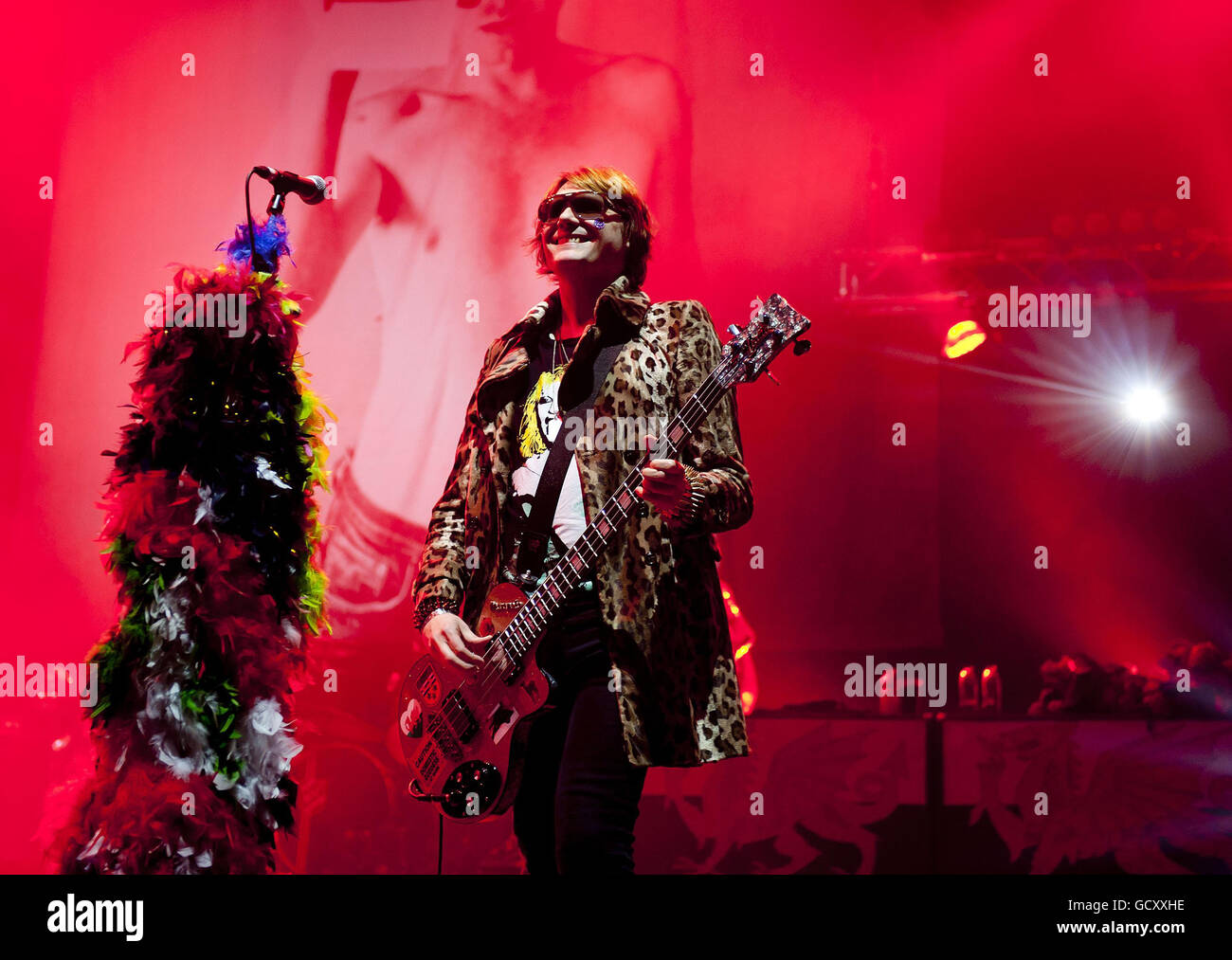 Nicky Wire of the Manic Street Preachers performs live at the XFM Winter Wonderland concert, at the O2 Brixton Academy in south London. Stock Photo