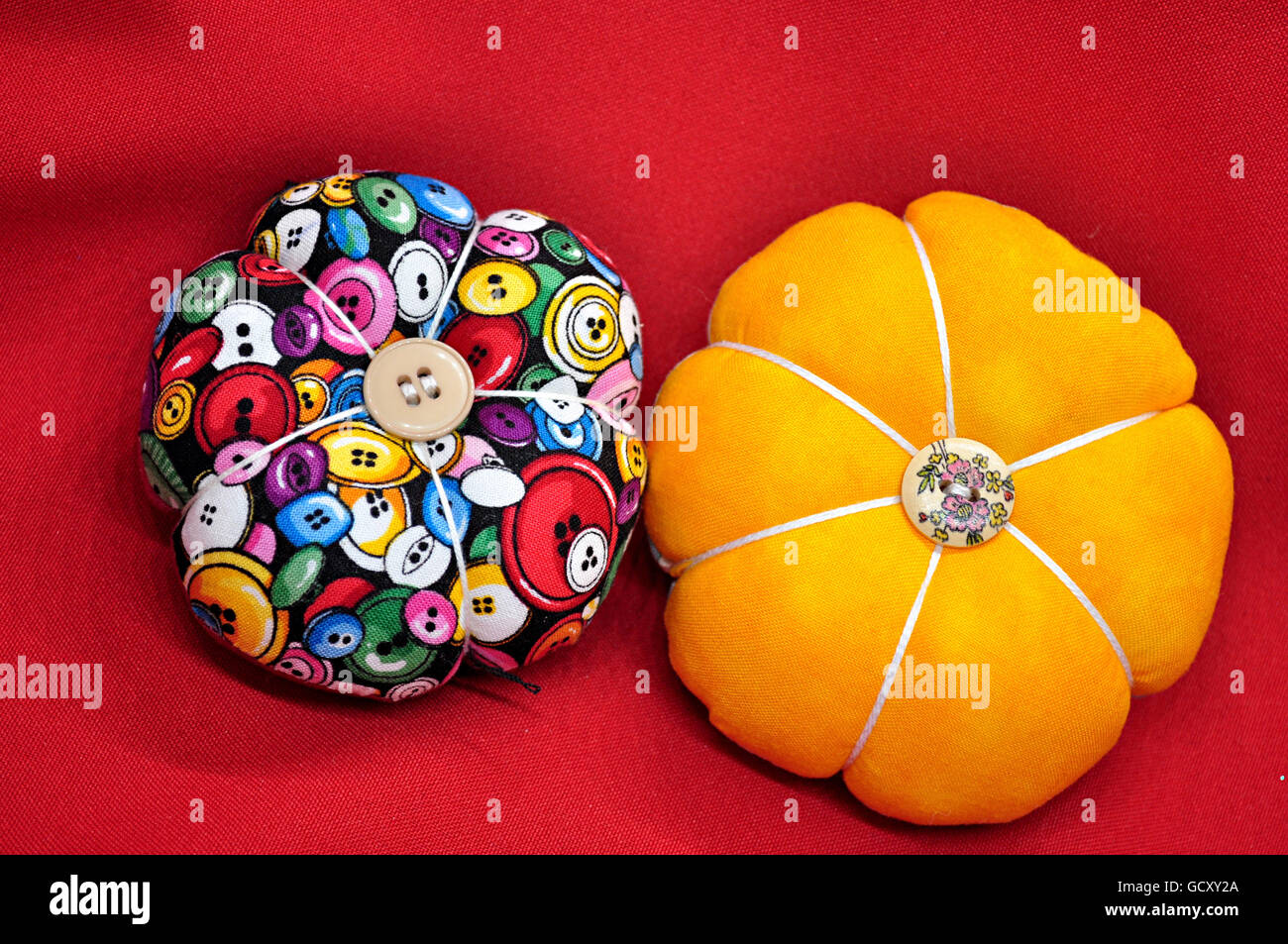 pincushion , handmade, bright , decorative , useful colors Stock Photo