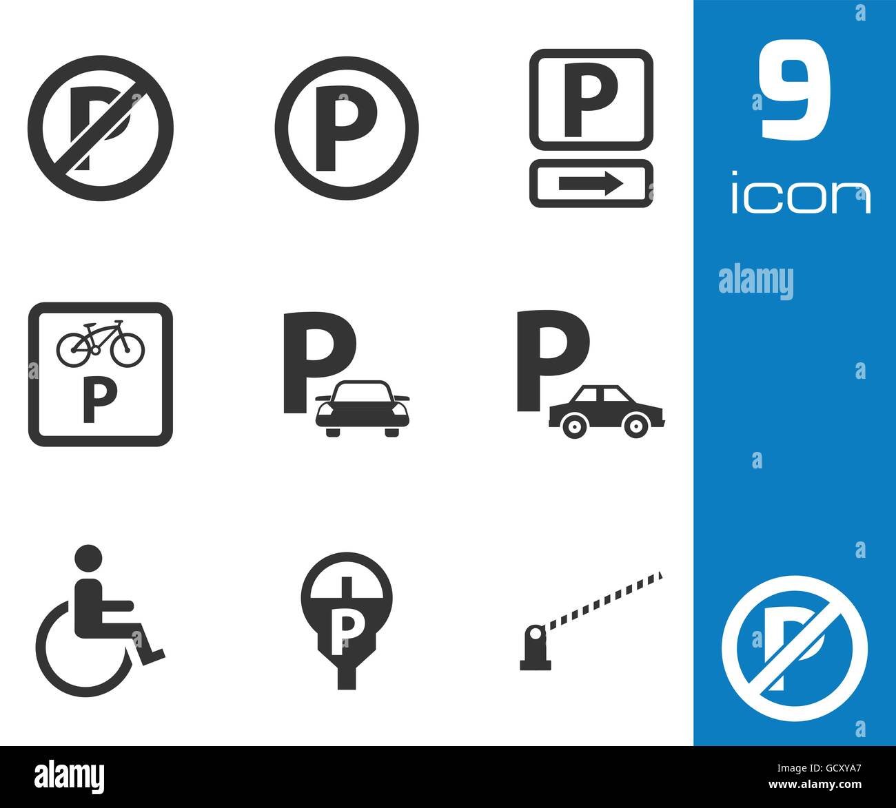 Vector black parking icons set Stock Vector Image & Art - Alamy