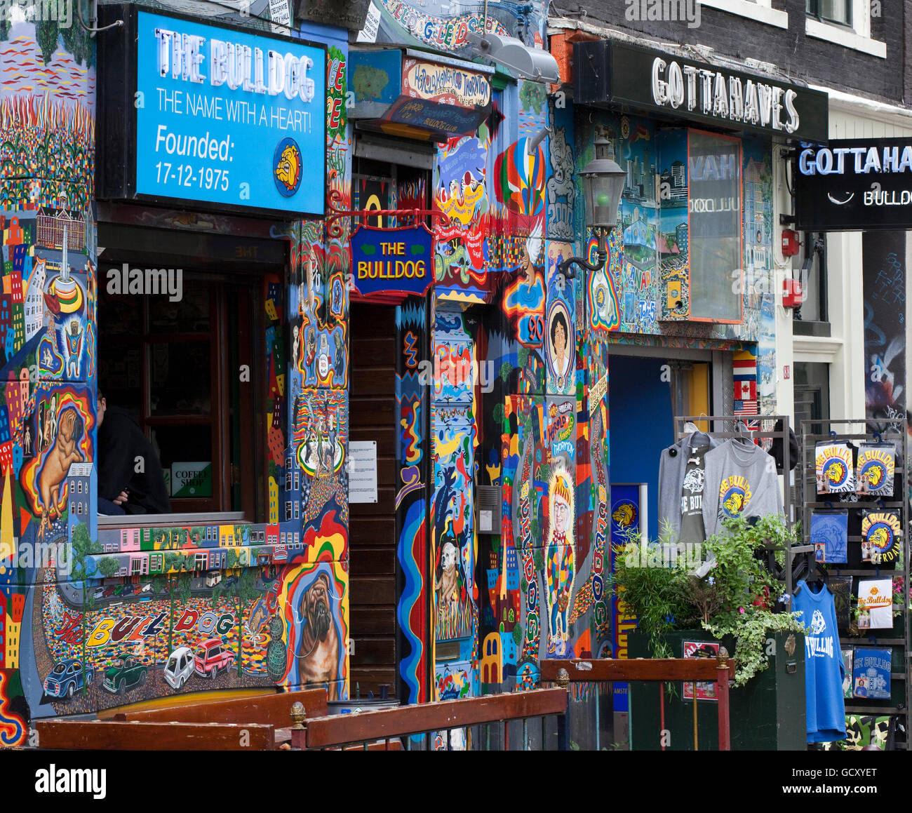 The Bulldog Coffee Shop in the Red Light District of Amsterdam