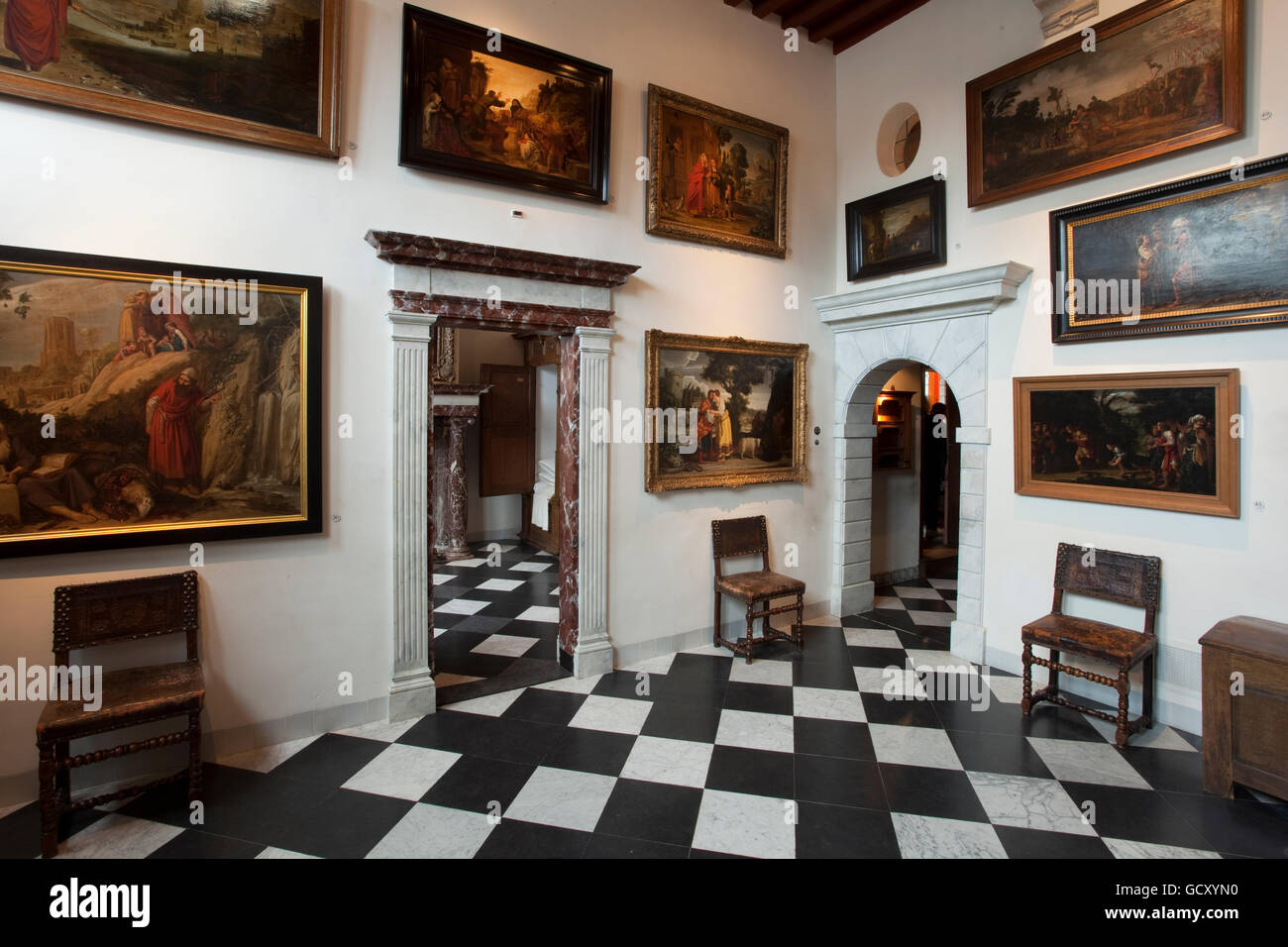 Entrance hall, lobby, Rembrandt House museum, Amsterdam, Holland, Netherlands, Europe Stock Photo