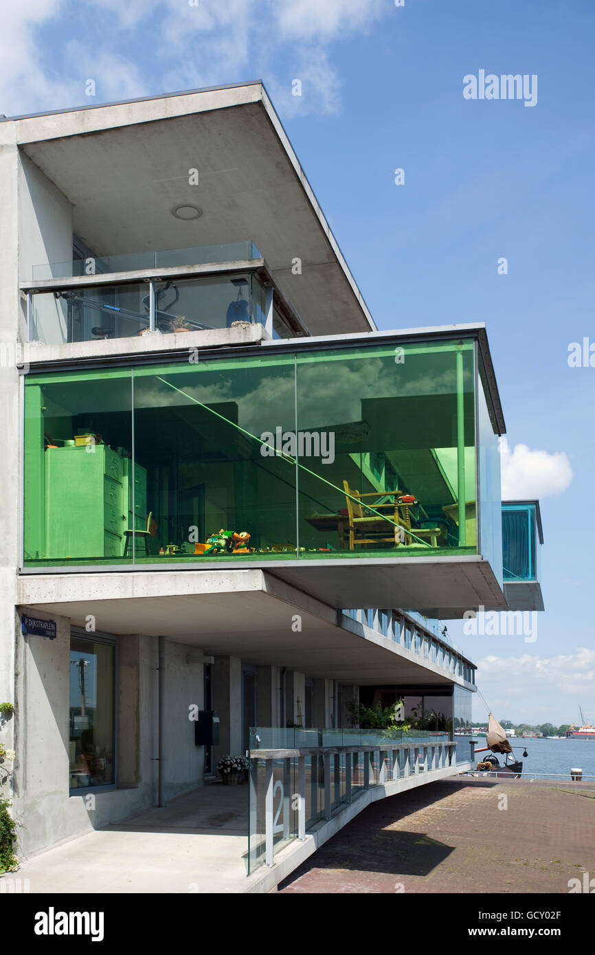 Modern architecture, housebuilding on Borneo island, Amsterdam, Holland region, Netherlands, Europe Stock Photo