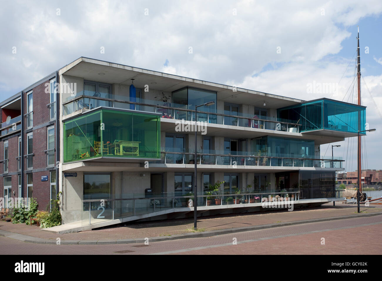 Modern architecture, housebuilding on Borneo island, Amsterdam, Holland region, Netherlands, Europe Stock Photo