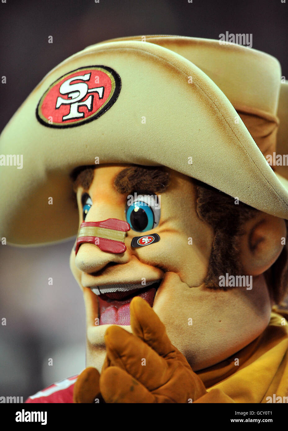 American Football - NFL - San Francisco 49ers v Denver Broncos - Wembley Stadium. The San Francisco 49ers mascot Stock Photo