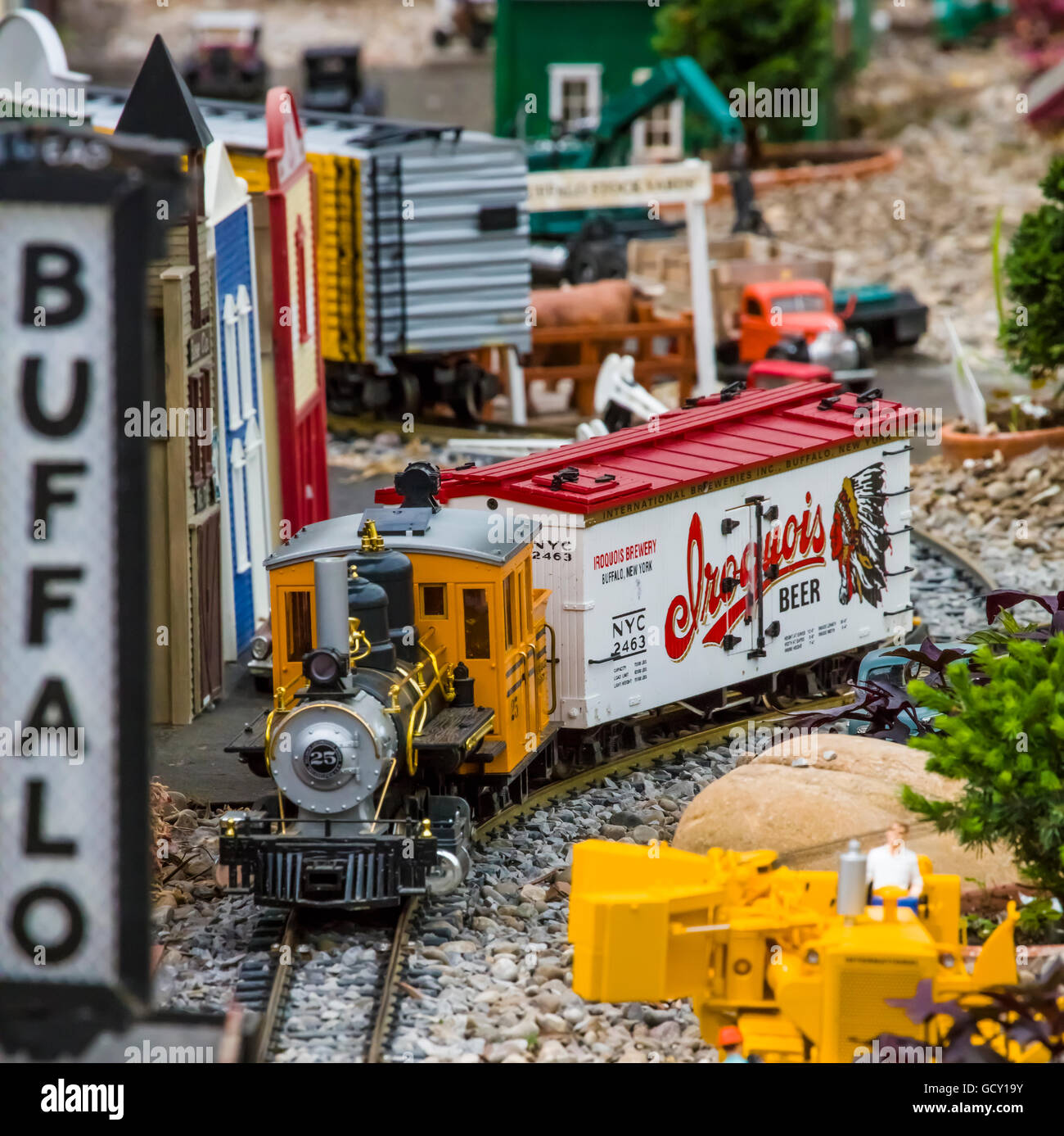 Miniature scale model railroad on display at Buffalo and Erie County