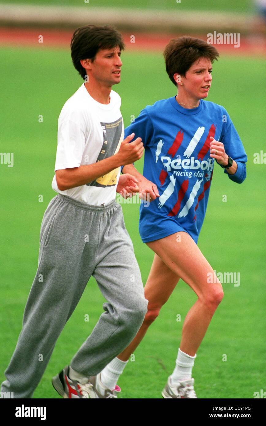 COMMONWEALTH GAMES. SEB COE AND WENDY SLY 1990 Stock Photo