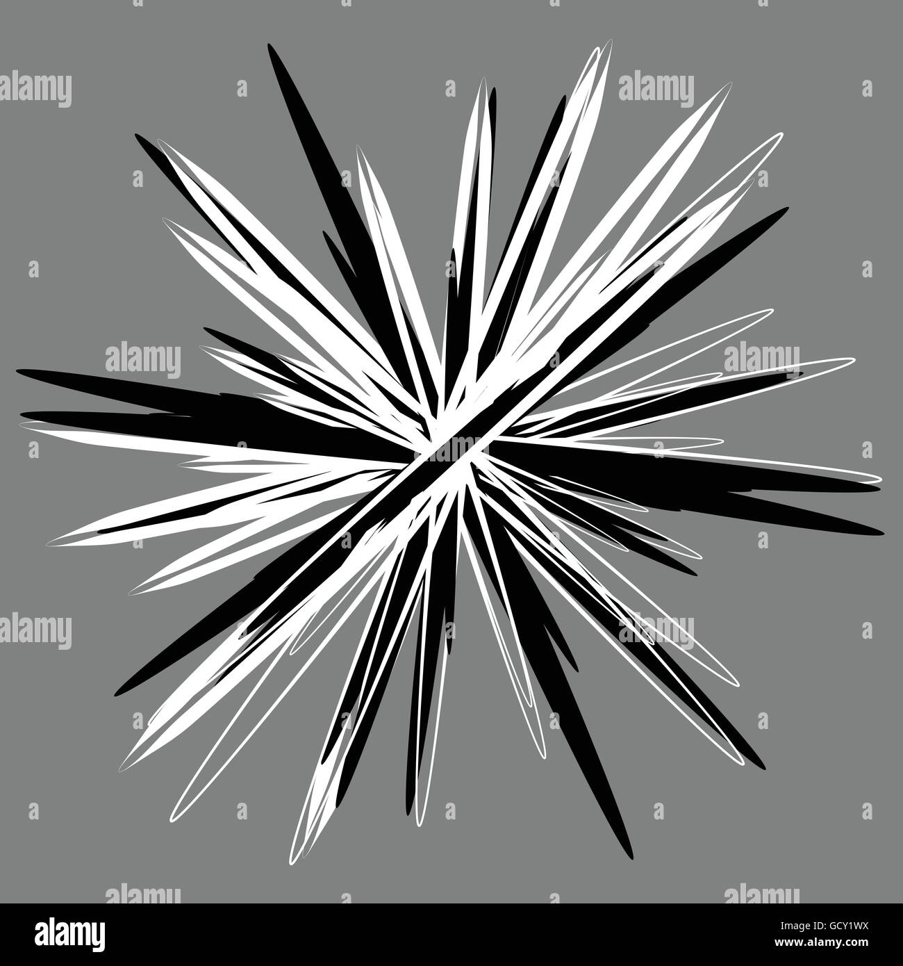 Random radial shape. Abstract geometric element. Asymmetrical unique ...