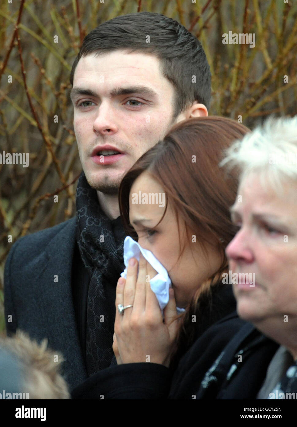 Manchester City footballer Adam Johnson attends the funeral of Rushden and Diamonds goalkeeper Dale Roberts at St Mary's Church, Horden, County Durham. Stock Photo