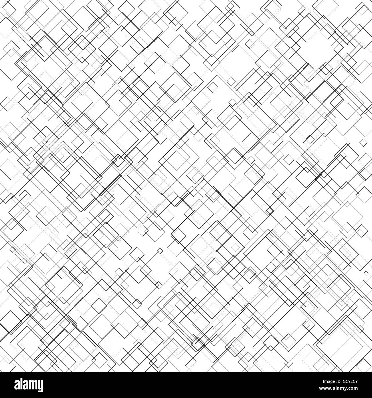 Pattern with random intersecting squares. Abstract geometric texture ...
