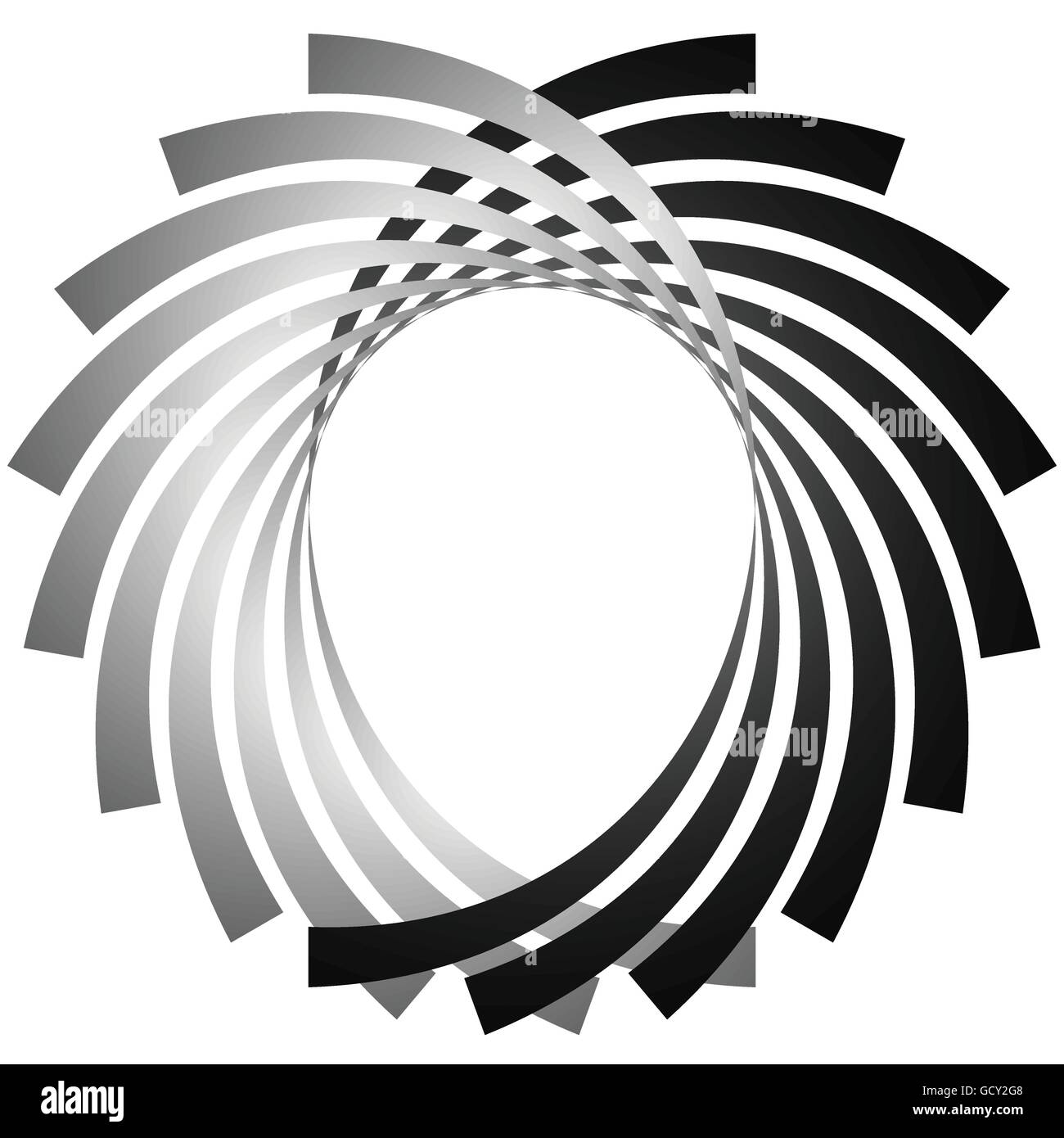 Intersecting circular symmetric lines. Abstract geometric element Stock ...