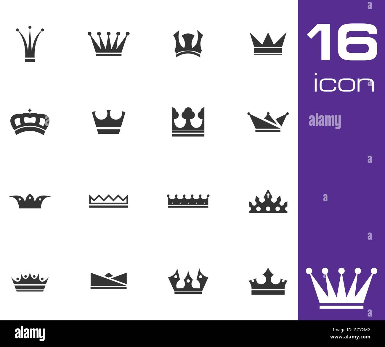 Vector black crown icons set Stock Vector Image & Art - Alamy