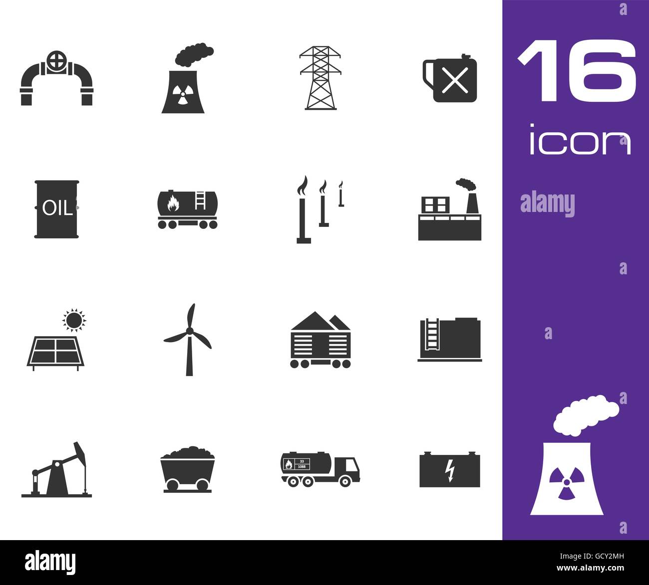Vector black industry icons set Stock Vector Image & Art - Alamy