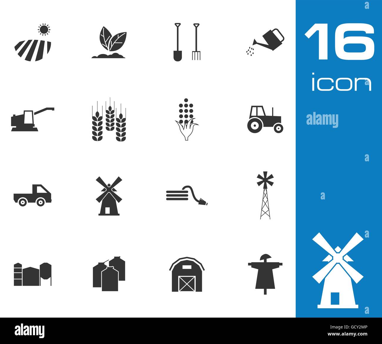 Vector Black Farming Icons Set Stock Vector Image & Art - Alamy