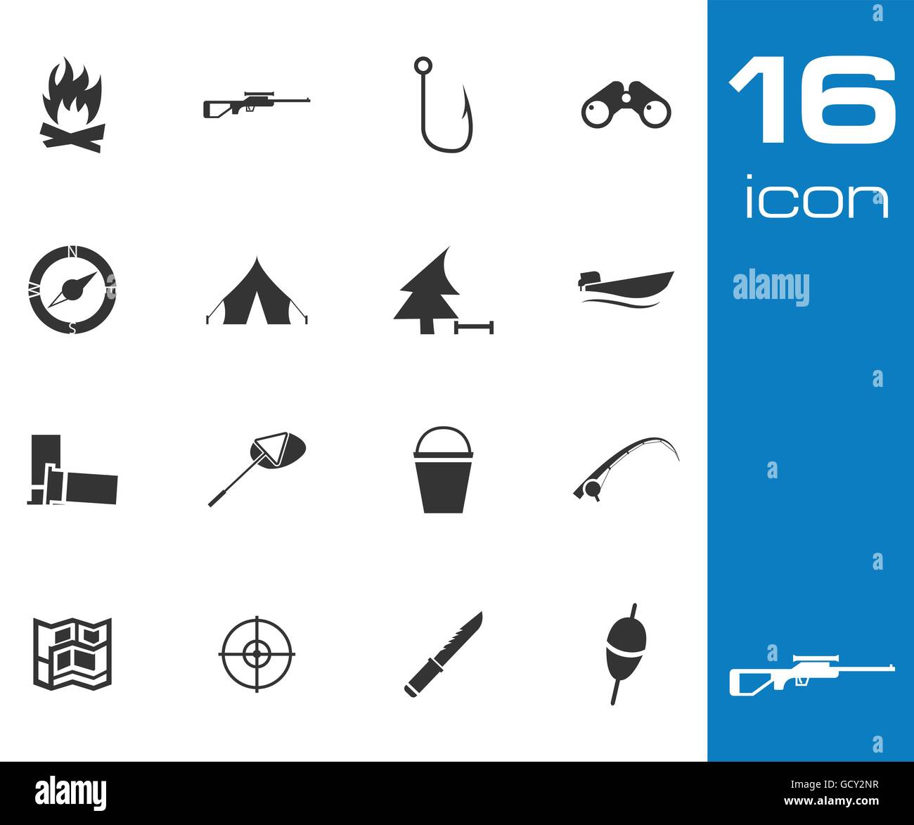 Vector Black Hunting Icons Set Stock Vector Image & Art - Alamy
