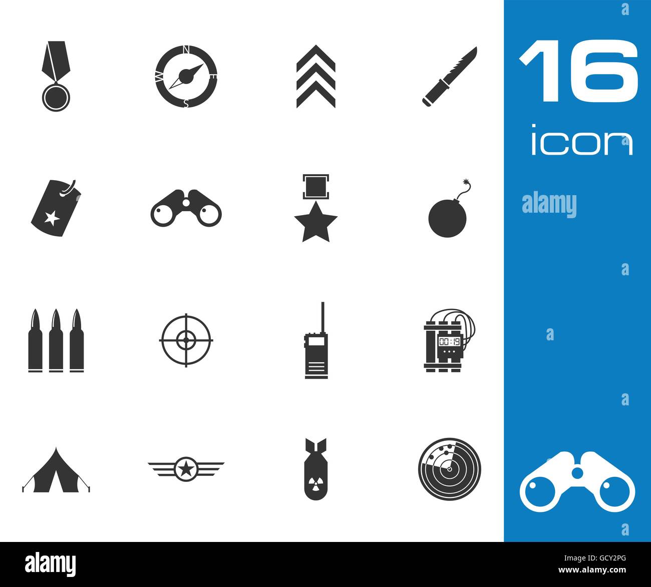 Vector black military icons set Stock Vector Image & Art - Alamy