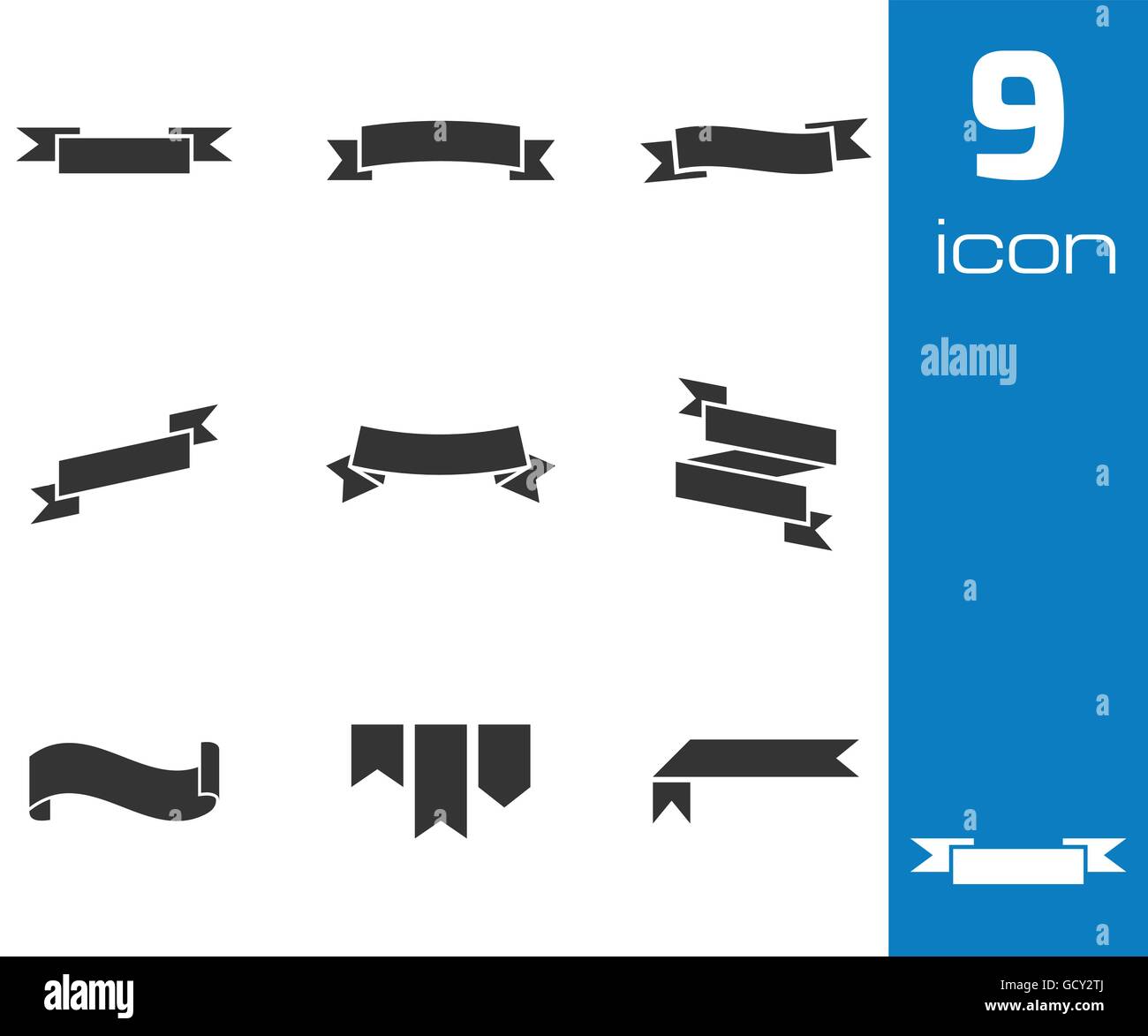Vector black ribbon icons set Stock Vector Image & Art - Alamy
