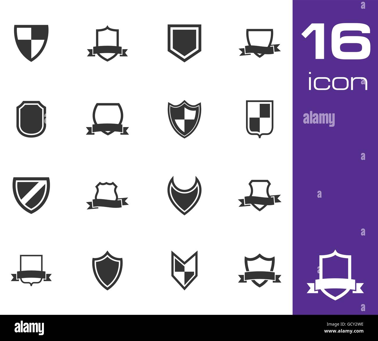 Set ornate shields hi-res stock photography and images - Alamy