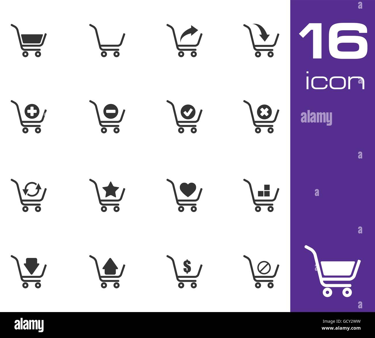 Vector black shopping cart icons set Stock Vector Image & Art - Alamy