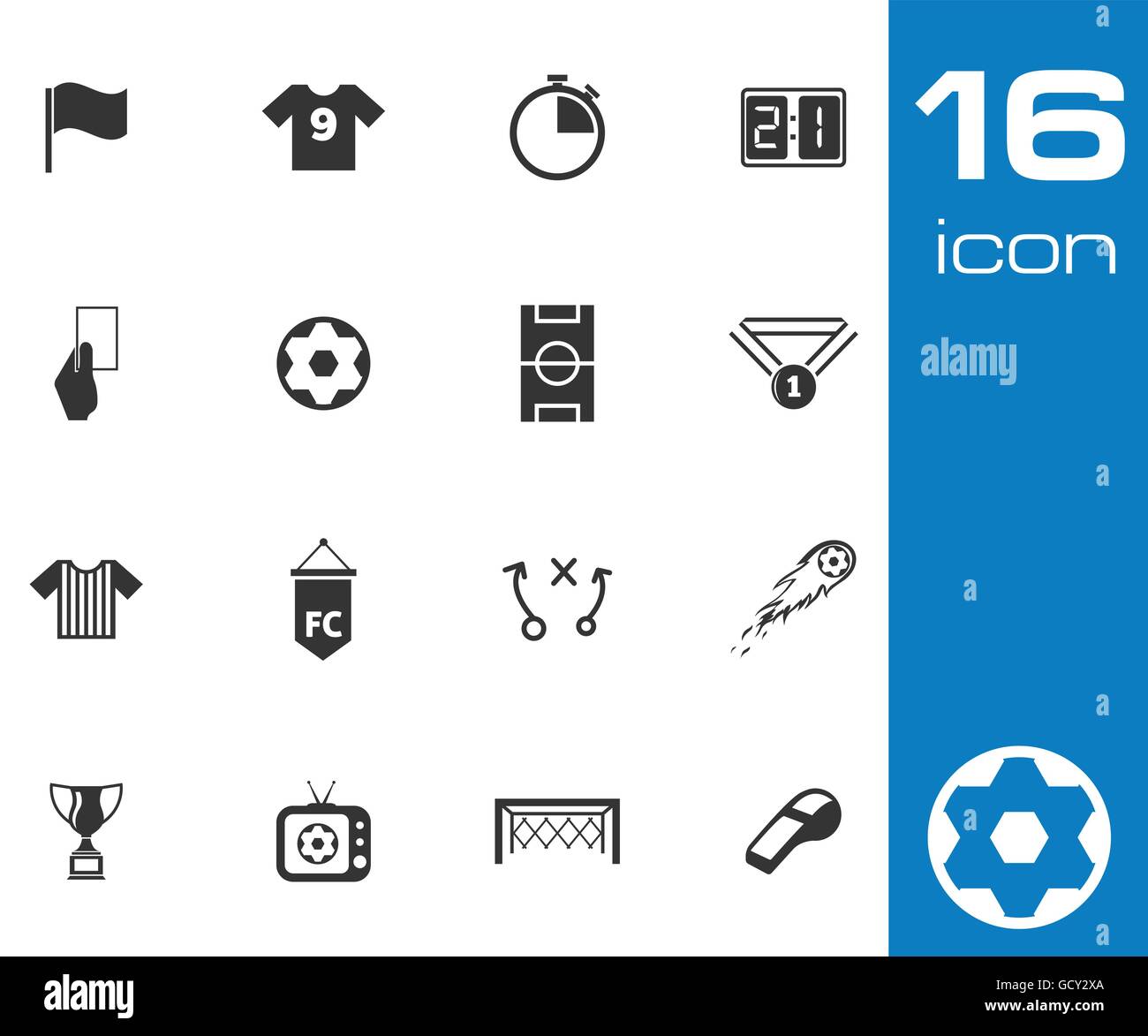 Vector black soccer icons set Stock Vector Image & Art - Alamy