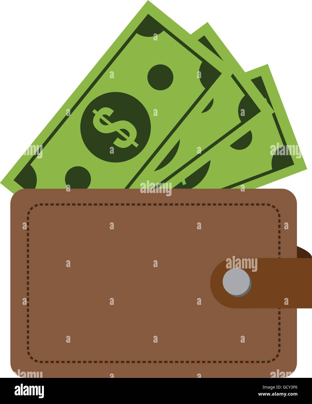 wallet with dollar bills icon Stock Vector Image & Art - Alamy