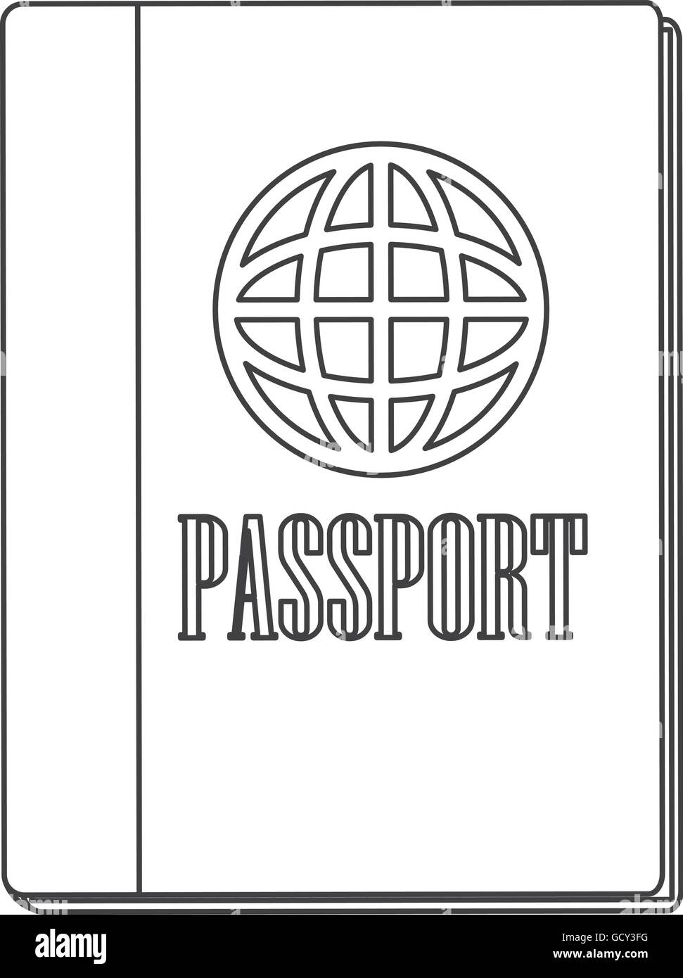 passport with earth diagram icon Stock Vector
