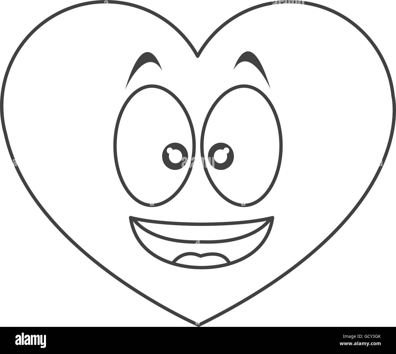 smiling heart cartoon icon Stock Vector Image & Art - Alamy