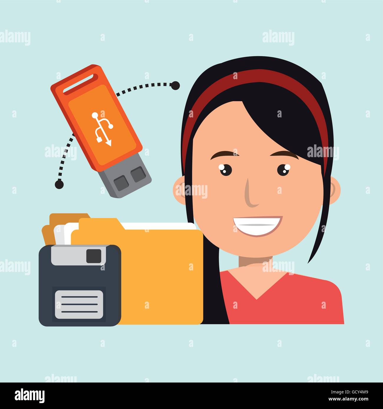 people with drive and usb isolated icon design Stock Vector Image & Art ...