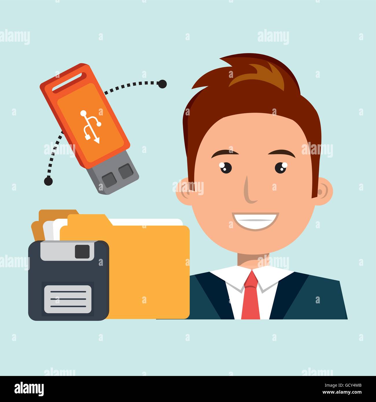 people with drive and usb isolated icon design Stock Vector Image & Art ...