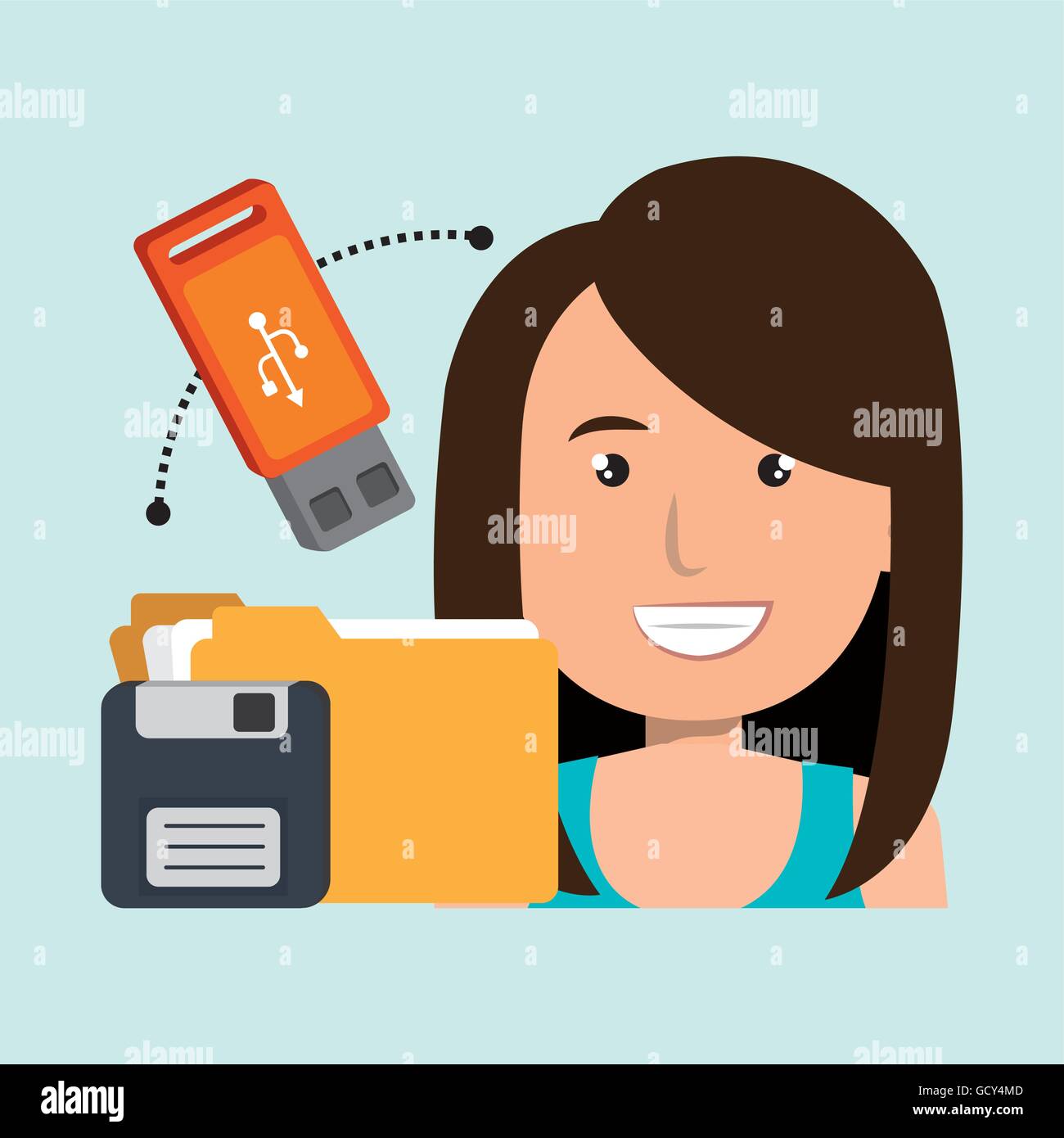 people with drive and usb isolated icon design Stock Vector Image & Art ...