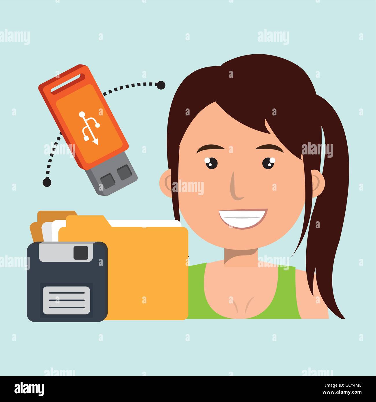 people with drive and usb isolated icon design Stock Vector Image & Art ...