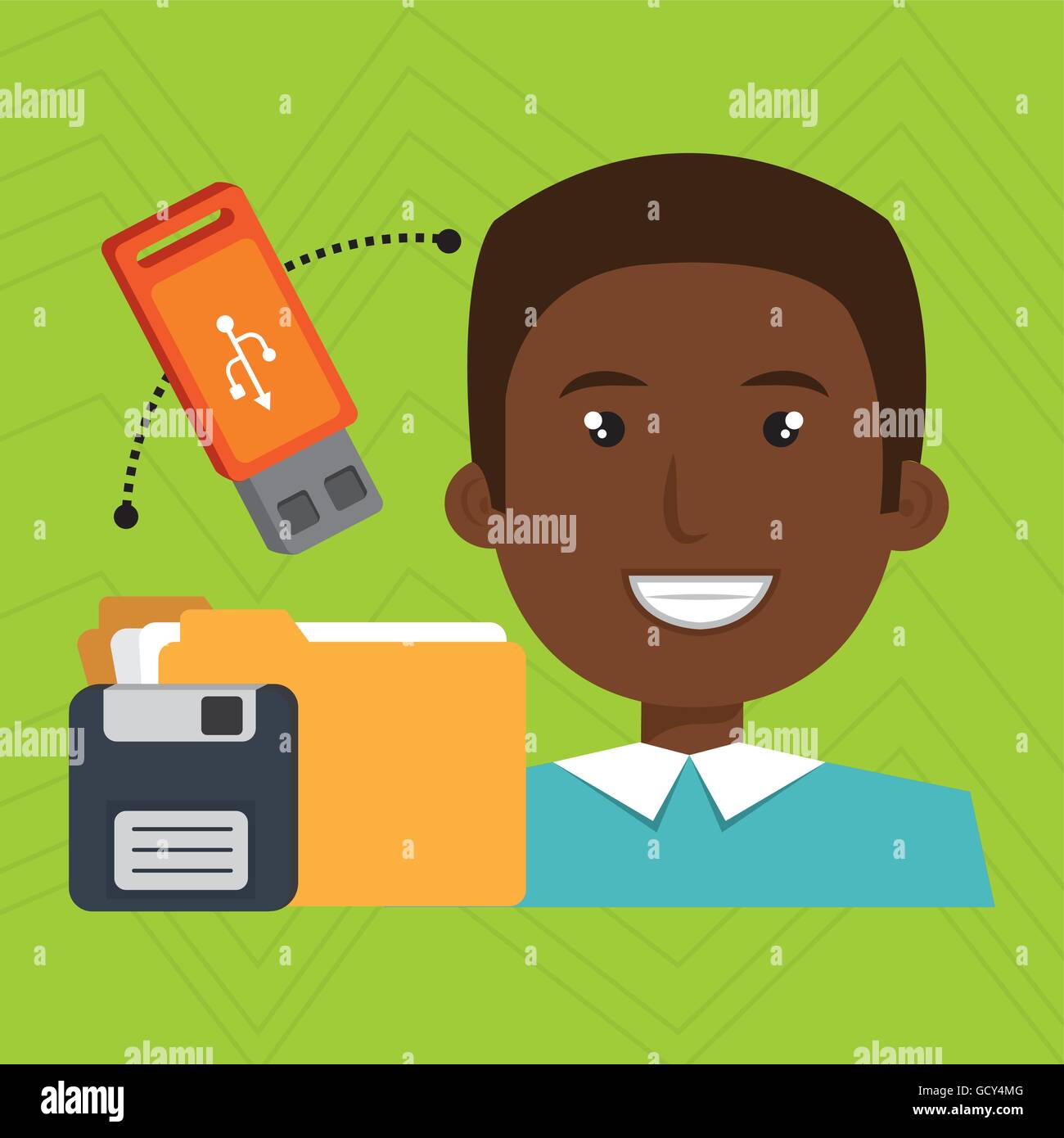 people with drive and usb isolated icon design Stock Vector Image & Art ...