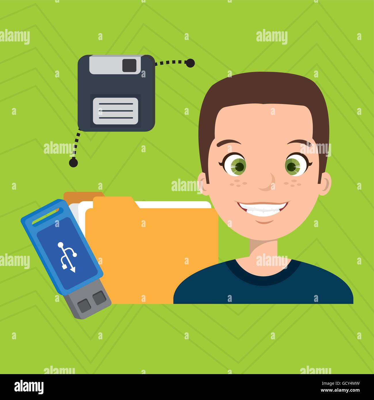 people with drive and usb isolated icon design Stock Vector Image & Art ...