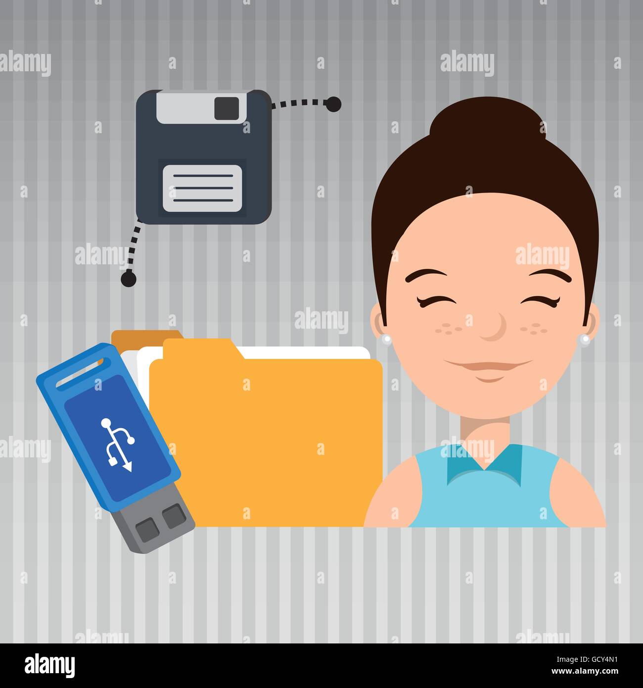 people with drive and usb isolated icon design Stock Vector Image & Art ...
