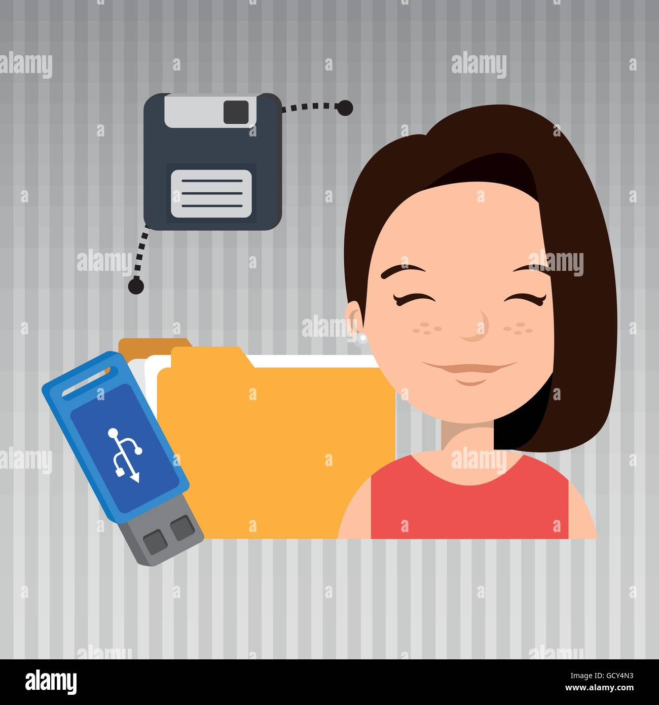 people with drive and usb isolated icon design Stock Vector Image & Art ...