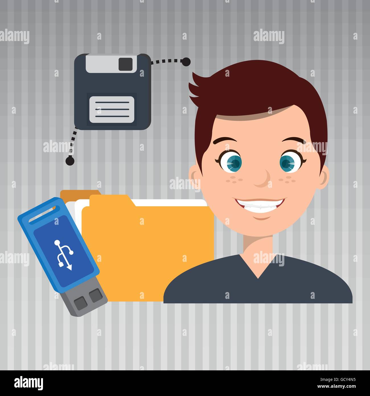 people with drive and usb isolated icon design Stock Vector Image & Art ...