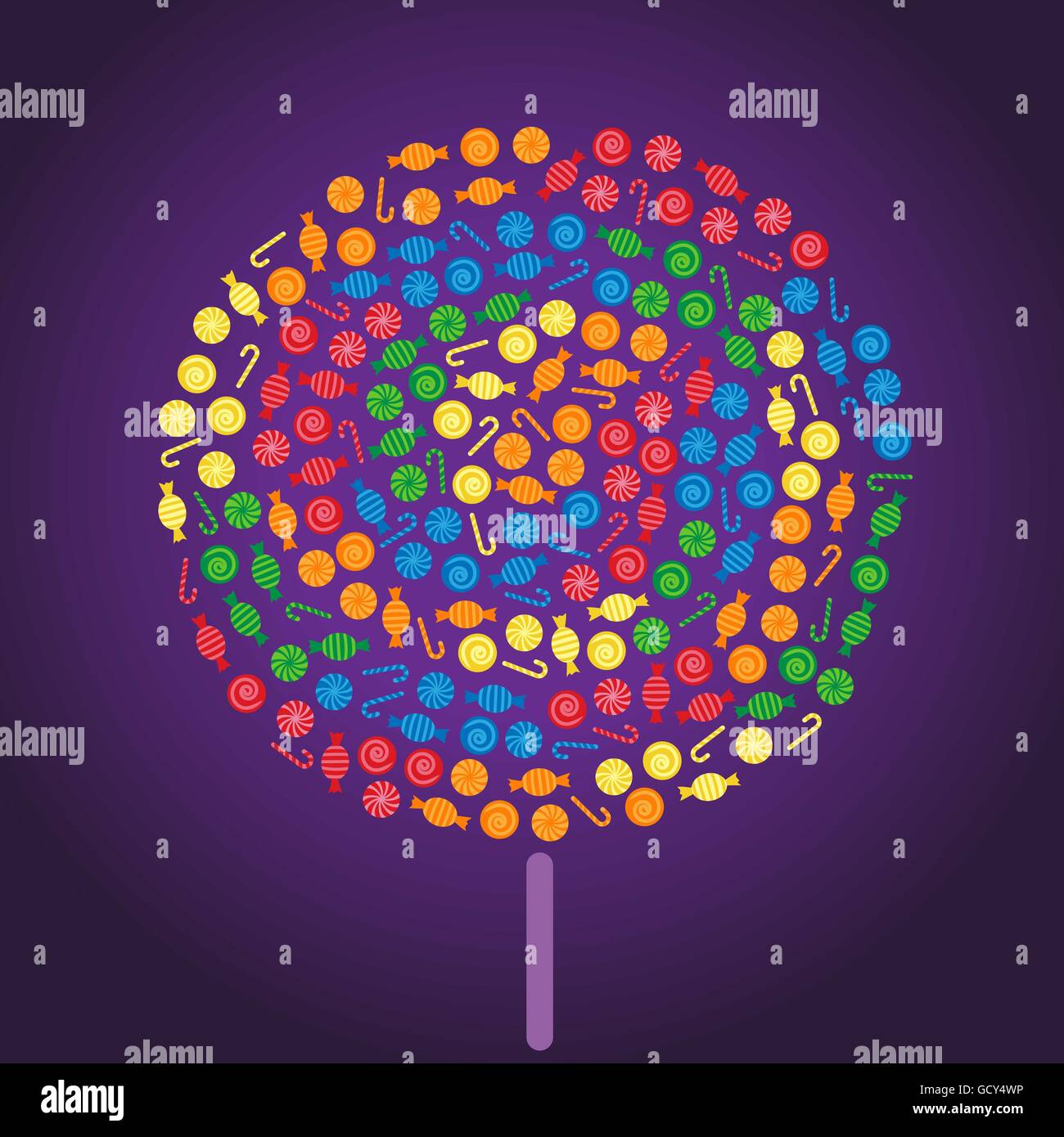 Lollipop made by colorful candies Stock Vector Image & Art - Alamy