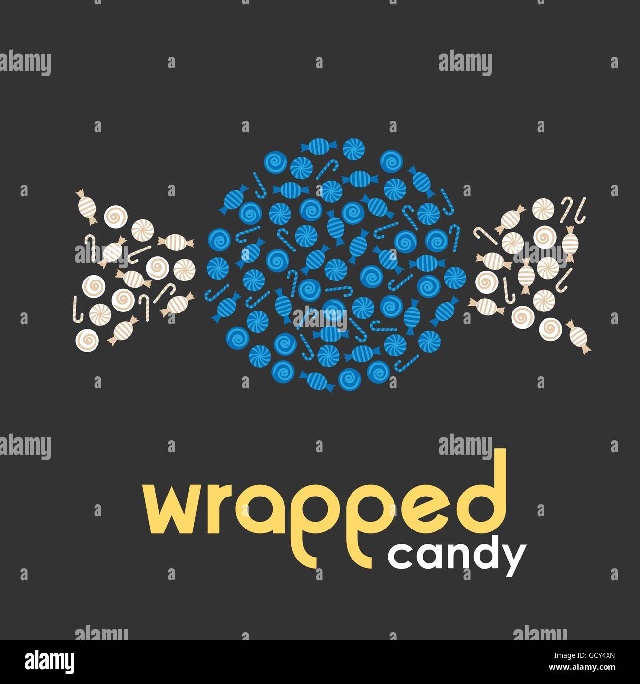 blue wrapped candy made by candies Stock Vector Image & Art - Alamy