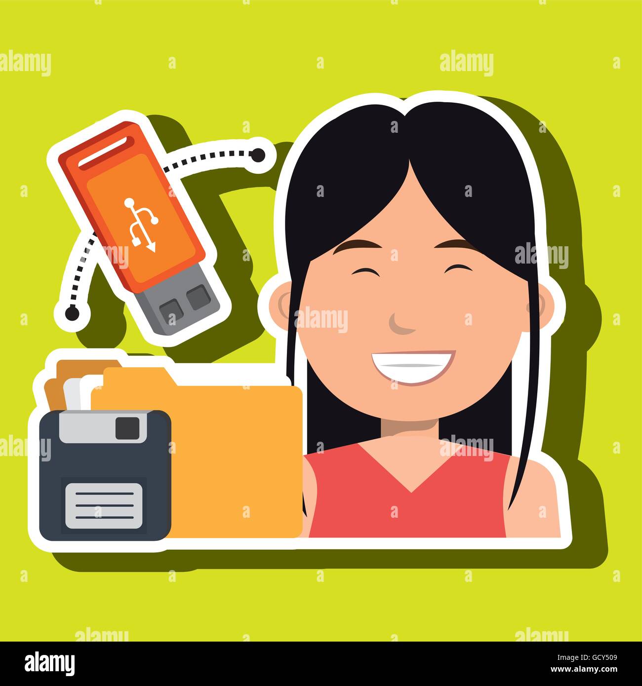 people with drive and usb isolated icon design Stock Vector Image & Art ...