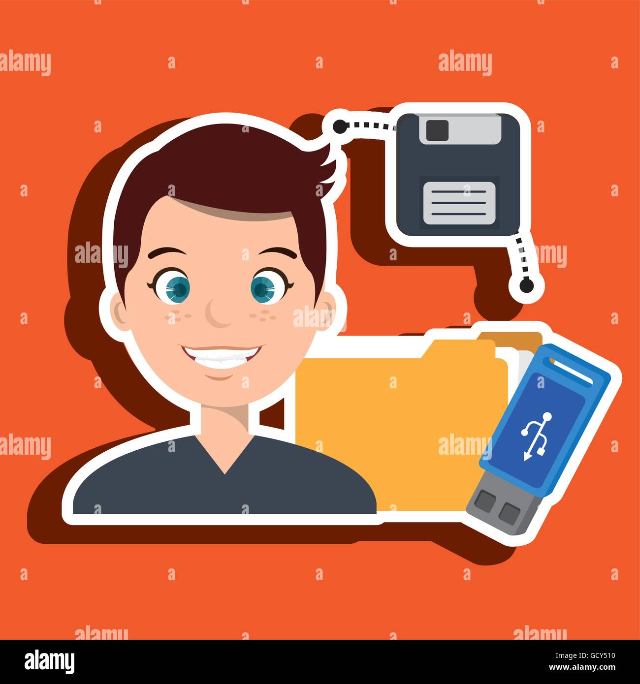 people with drive and usb isolated icon design Stock Vector Image & Art ...