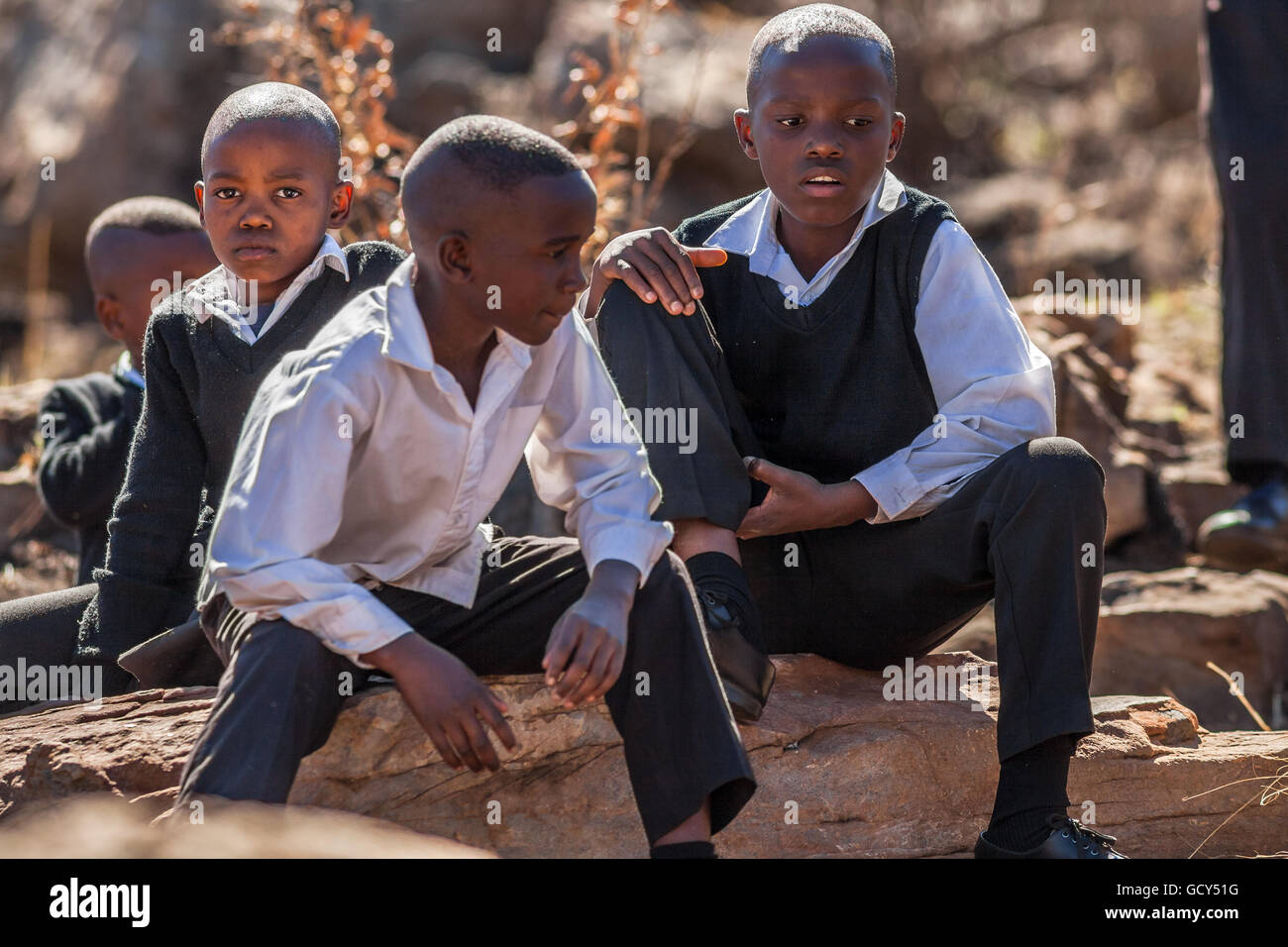 African little boys Stock Photo