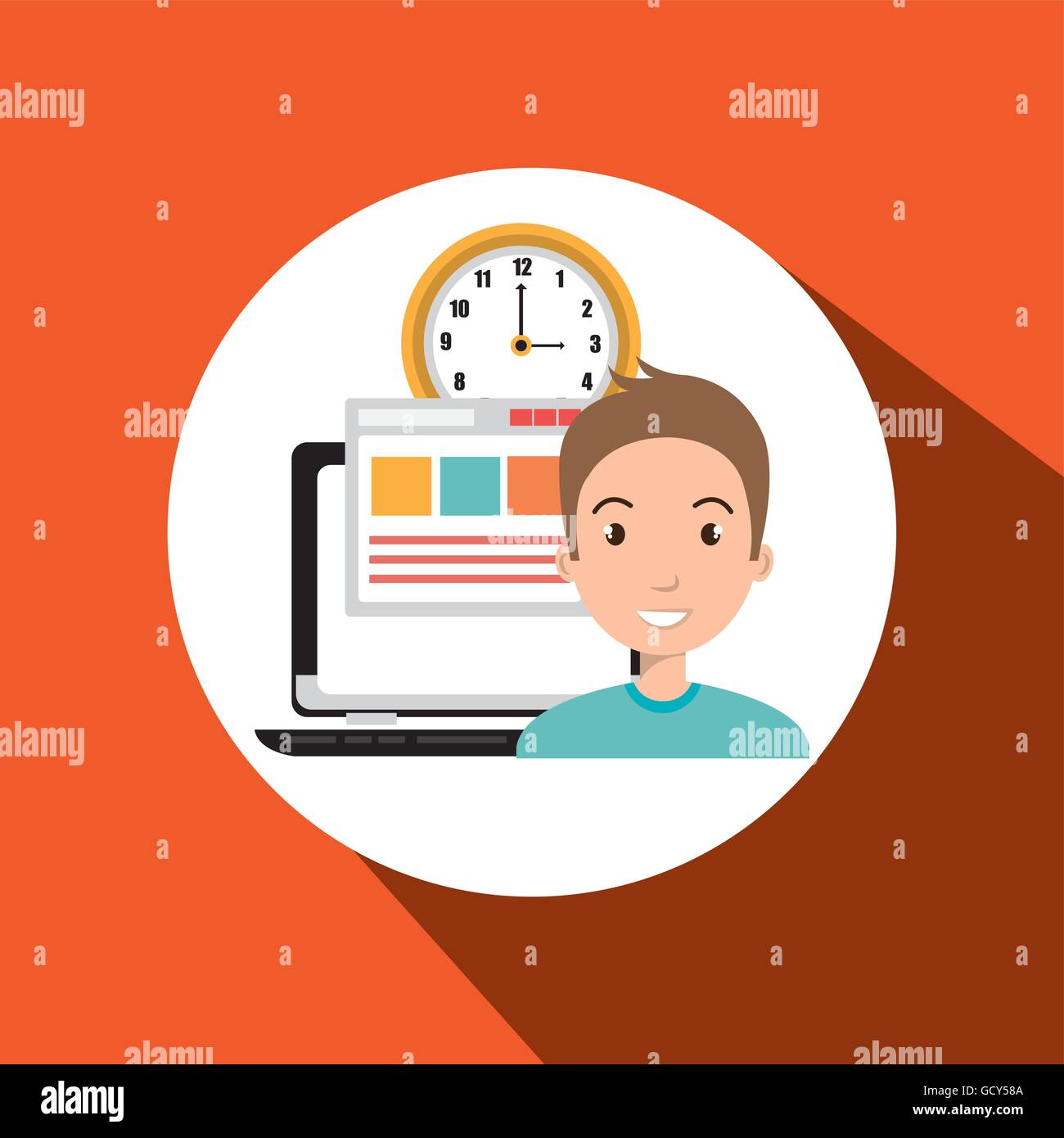 man and computer isolated icon design Stock Vector Image & Art - Alamy