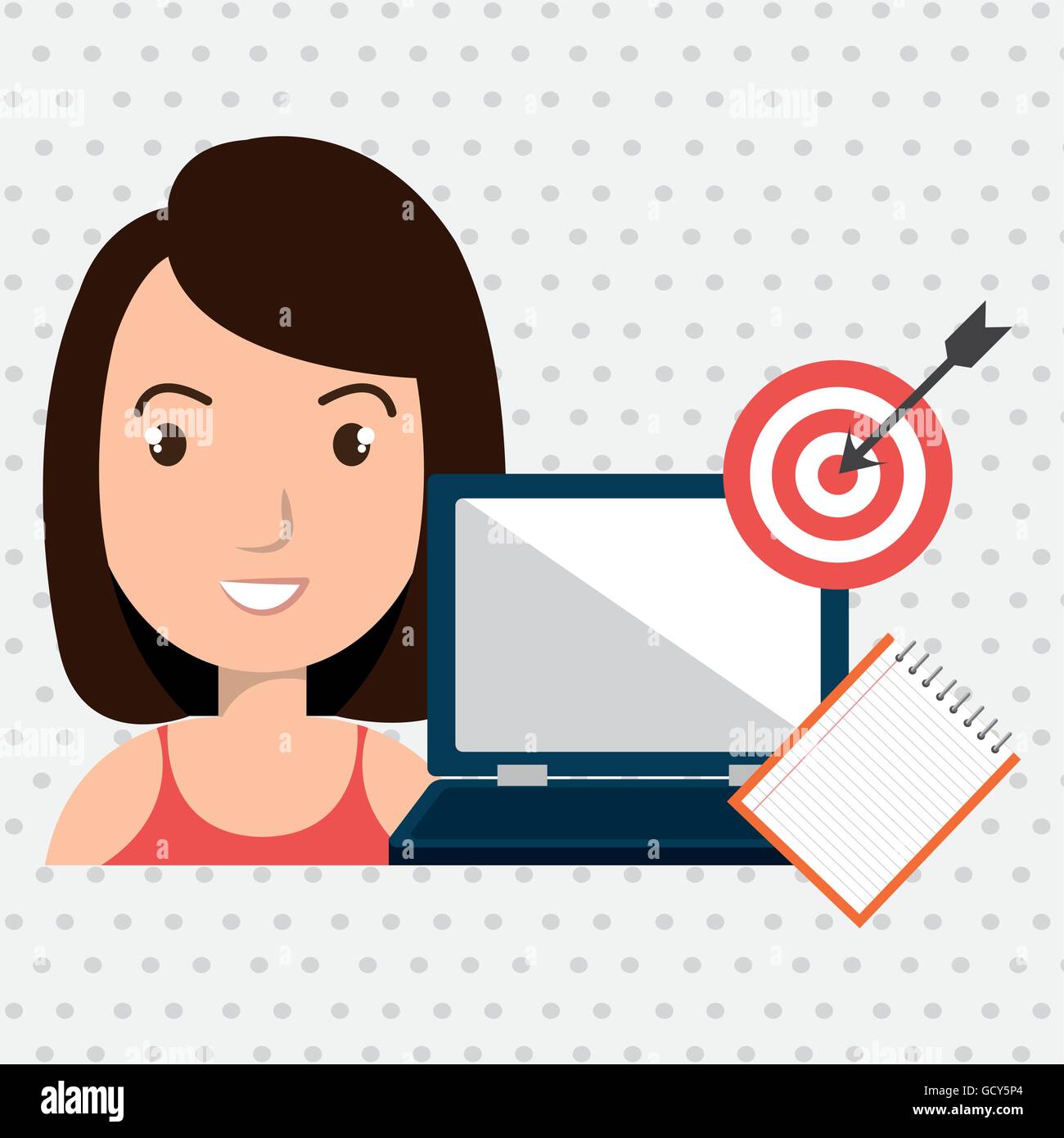 woman with computer isolated icon design Stock Vector Image & Art - Alamy