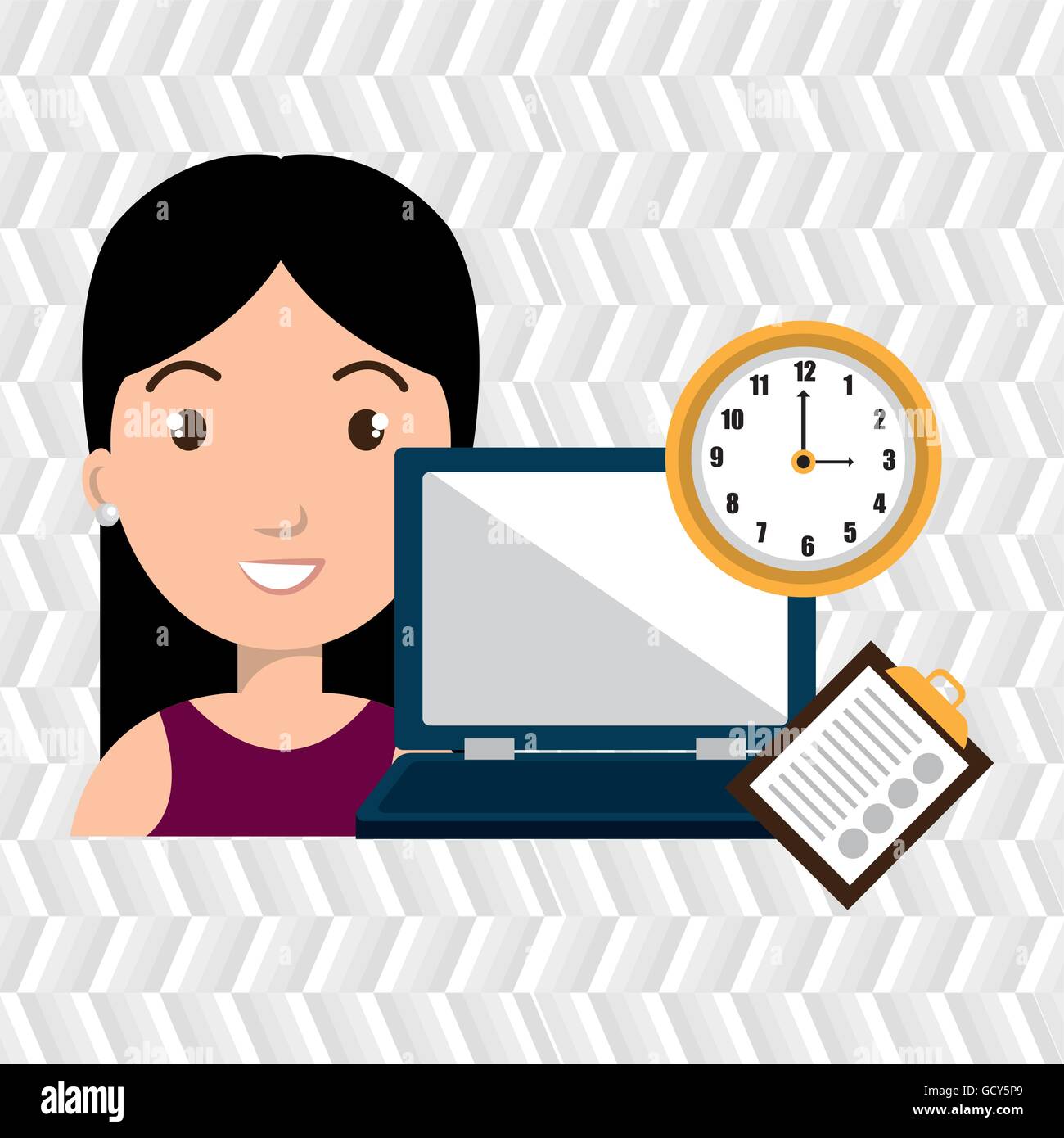 woman with computer isolated icon design Stock Vector Image & Art - Alamy